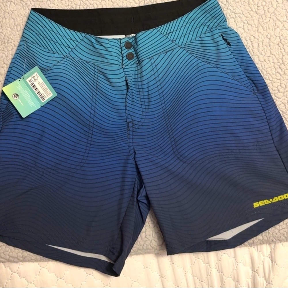 NWT- Sea Doo-Blue Ombre Board Shorts Quick-Drying Swimwear